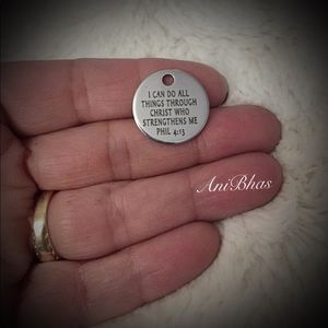 Religious Stainless Steel Charm - Phil 4:13